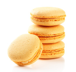 Gentle macaroons isolated on white