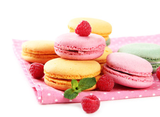 Gentle macaroons isolated on white