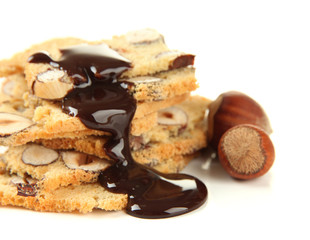 Biscotti with  nuts, isolated on white