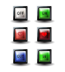 On off buttons square