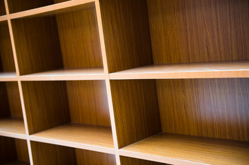 Fototapeta na wymiar Blank wooden bookshelf