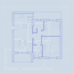 House plan blueprint vector