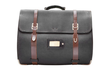 retro leather satchel bag,isolated on white