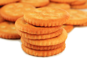 Delicious crackers close up