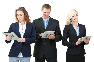 Group of business people isolated on white