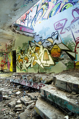 Ruine *** Graffiti - Treppe HDR