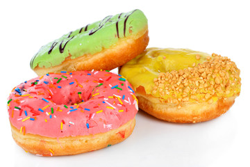 Sweet donuts isolated on white