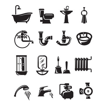 Plumbing icons. Vector format