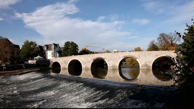 Old bridge over the Lahn river in Wetzlar, Germany
