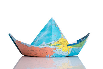 Boat made of map