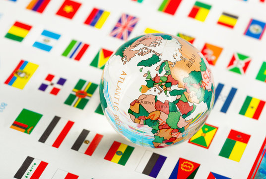 Glass globe on the flags