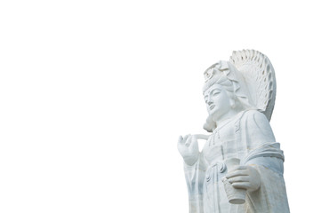 The marble Guan Yin hold vase and tree in her hand