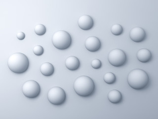 3d white spheres abstract background