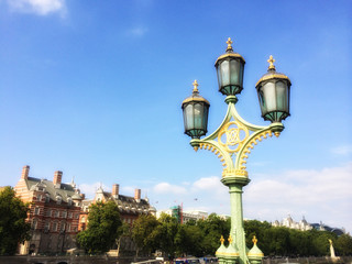 Beautiful lamp post on Westminster Bridge, London