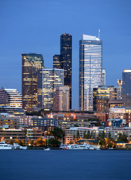 Seattle Skyline Downtown Office Building Nautical Transportation