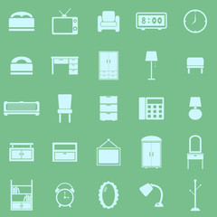 Bedroom color icons on green background