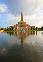 Golden pagoda mahamongkol bua in roiet Province Thailand