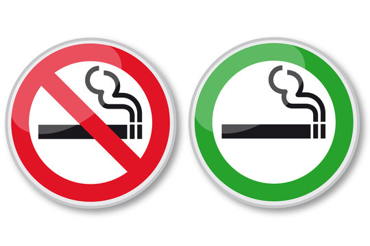 No smoking and smoking area signs