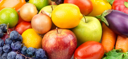 Naklejka na ściany i meble set of different fruits and vegetables