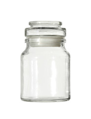 Glass jar (with clipping path) isolated on white background