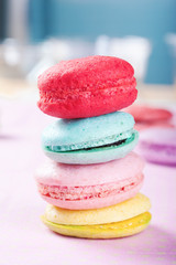 homely macaron stack close up