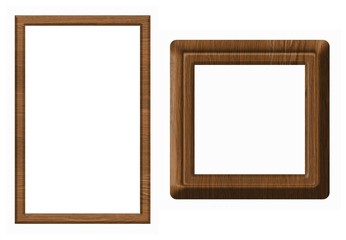 wooden frame isolated on white background