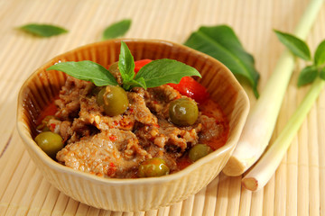 Pork red curry.