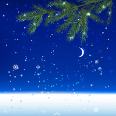 Naklejka premium Snow night_landscape