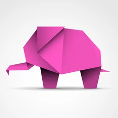 Crédence de cuisine en verre imprimé Animaux géométriques éléphant en origami