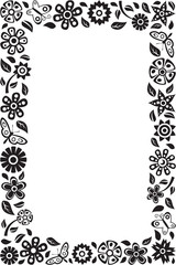 Flower frame with butterflies