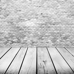white brick wall and floor