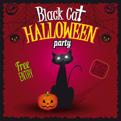 Happy Halloween Black Cat Party