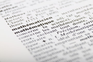 Dictionary at the word mathematiques