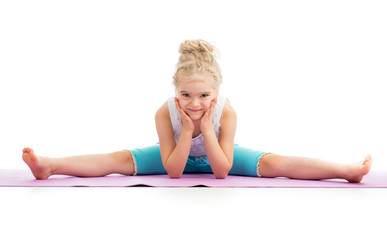 Gymnast kid girl isolated