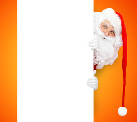 Santa Claus und schöner Hintergrund in orange