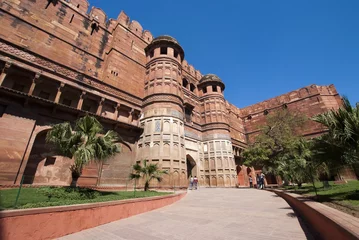 Fototapete Gründungsarbeit Das Agra Fort, Indien
