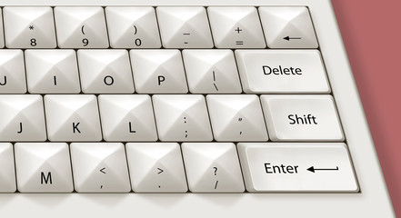 White keyboard with spikes, not for writing
