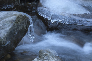Ice and water in winter