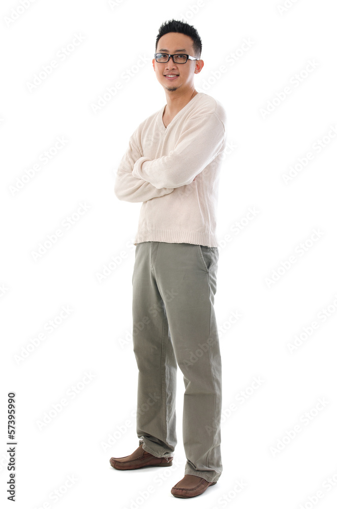 Wall mural Full body Asian man in casual wear