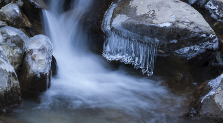 Small frozen waterfall