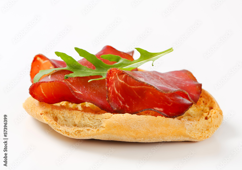 Poster Friselle bread with smoked beef