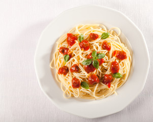 Spaghetti bolognese on plate