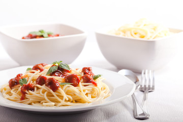 Spaghetti bolognese on plate