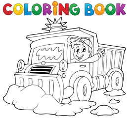Papier Peint photo autocollant Pour enfants Coloring book snow plough