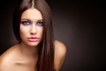 Fototapeta premium Pretty woman with long hairs.