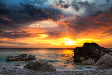 Seascape. sunset in Croatia