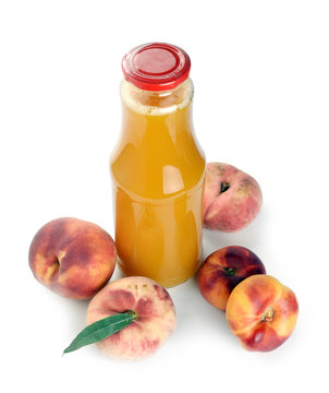 peach juice in a bottle