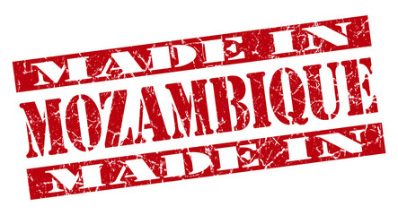 made in Mozambique grunge red stamp