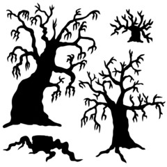 Spooky trees silhouette collection