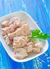 liver of cod on plate